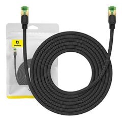 Braided network cable cat.8 Baseus Ethernet RJ45, 40Gbps, 5m (black) цена и информация | Кабели и провода | pigu.lt