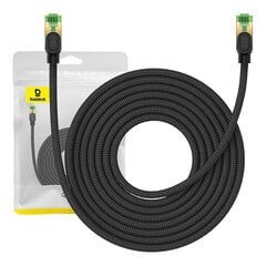 Network cable cat.8 Baseus Ethernet RJ45, 40Gbps, 8m (black) цена и информация | Кабели и провода | pigu.lt