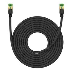 Braided network cable cat.8 Baseus Ethernet RJ45, 40Gbps, 10m (black) цена и информация | Кабели и провода | pigu.lt