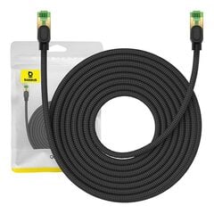 Braided network cable cat.8 Baseus Ethernet RJ45, 40Gbps, 10m (black) цена и информация | Кабели и провода | pigu.lt