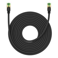 Braided network cable cat.8 Baseus Ethernet RJ45, 40Gbps, 15m (black) цена и информация | Кабели и провода | pigu.lt