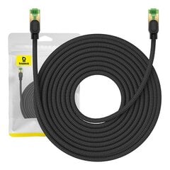 Braided network cable cat.8 Baseus Ethernet RJ45, 40Gbps, 15m (black) цена и информация | Кабели и провода | pigu.lt