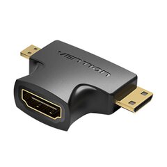 HDMI - Mini|Micro HDMI Adapter 2in1 Vention AGFB0 (Black) цена и информация | Адаптеры, USB-разветвители | pigu.lt