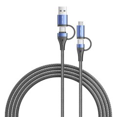 4in1 USB cable USB 2.0 Vention CTLLH 2m (black) цена и информация | Кабели для телефонов | pigu.lt