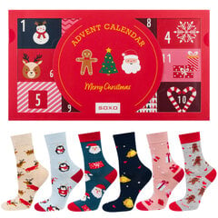 Kalėdinių kojinių rinkinys moterims Soxo Advento kalendorius, įvairių spalvų, 6 vnt. kaina ir informacija | Moteriškos kojinės | pigu.lt