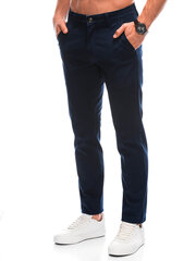 мужские брюки-чиносы p1422 - темно-синие цена и информация | Мужские брюки | pigu.lt