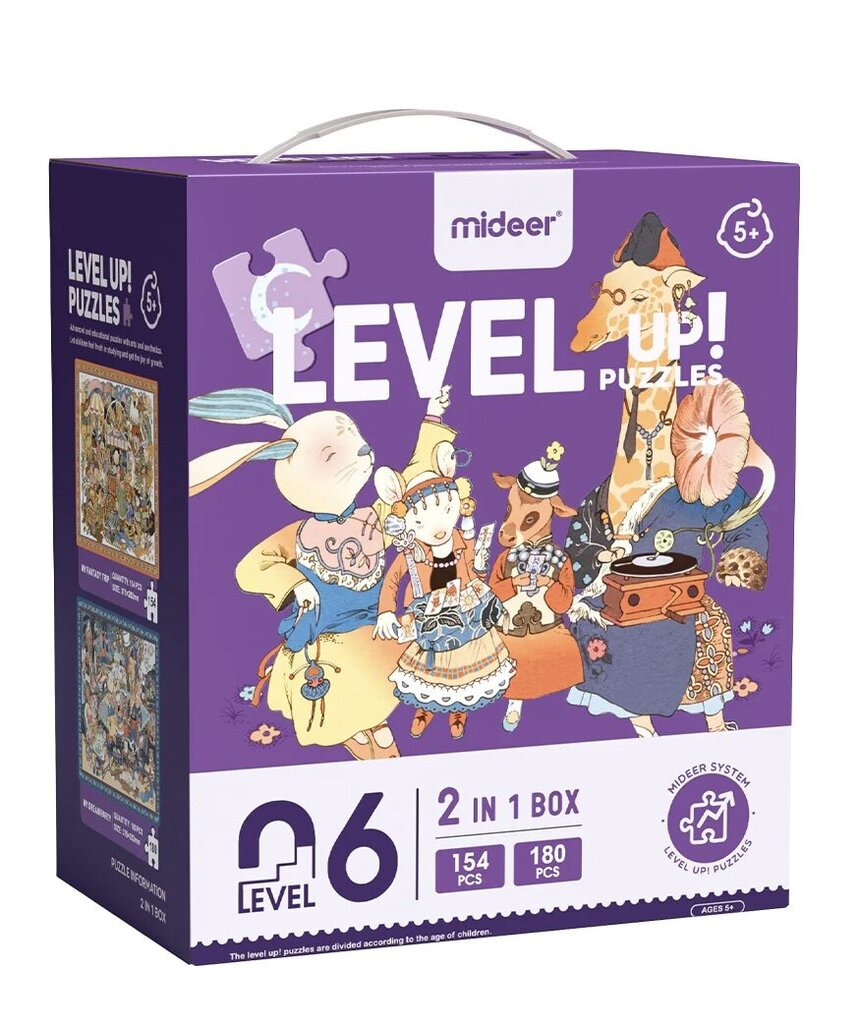 Dėlionių rinkinys Level Up Miško pasaka Mideer, 154/180 d. kaina ir informacija | Dėlionės (puzzle) | pigu.lt