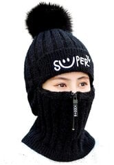 Moteriška žieminė kepurė S119, juoda kaina ir informacija | Kepurės moterims | pigu.lt