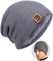 Žieminė kepurė S118, pilka kaina ir informacija | Vyriški šalikai, kepurės, pirštinės | pigu.lt