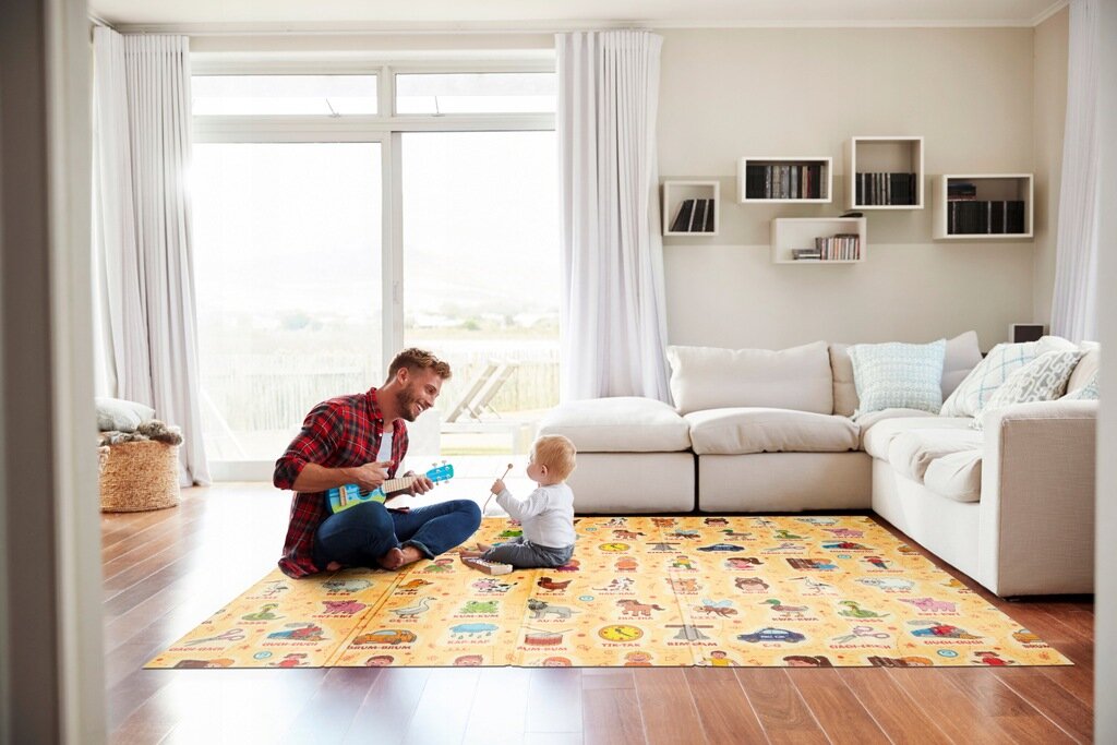 Dvipusis sulankstomas žaidimu kilimėlis ABC 120x180 kaina ir informacija | Žaislai kūdikiams | pigu.lt