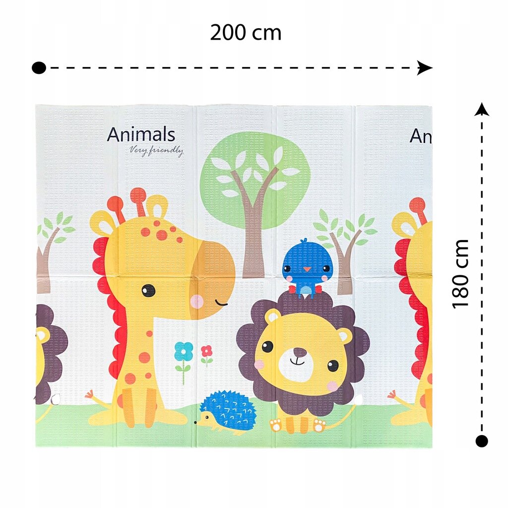 Dvipusis sulankstomas žaidimu kilimėlis Zoo 180x200 kaina ir informacija | Žaislai kūdikiams | pigu.lt