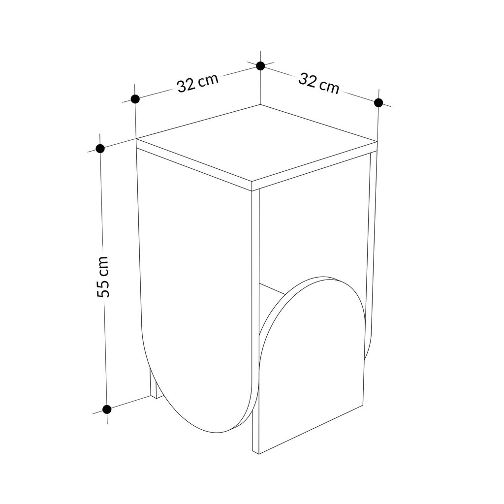 Spintelė Asir, 32x55x32cm, balta/ruda kaina ir informacija | Kavos staliukai | pigu.lt