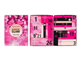 Kosmetikos advento kaledorius Makeup Revolution 25 Days of Glam Advent Calendar, 25 dalių kaina ir informacija | Lūpų dažai, blizgiai, balzamai, vazelinai | pigu.lt