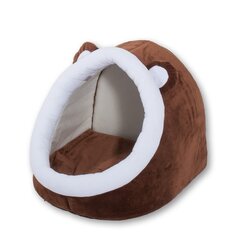 Guolis šunims su ausytėmis GoGift, 40x45x34 cm, rudas/baltas kaina ir informacija | Guoliai, pagalvėlės | pigu.lt