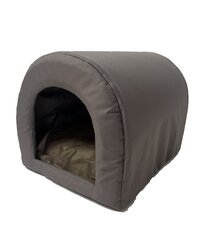 Закрытый лежак для собак и кошек GoGift, 40x33x29 см, коричневый/серый цвет цена и информация | Лежаки, домики | pigu.lt
