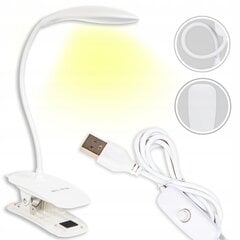 LED лампа USB для чтения с зажимом 5000K цена и информация | Фонарики, прожекторы | pigu.lt
