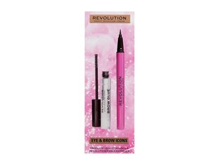 Rinkinys Makeup Revolution Eye & Brow Icons Gift Set, 3 ml kaina ir informacija | Akių šešėliai, pieštukai, blakstienų tušai, serumai | pigu.lt