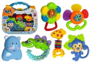 Kramtukų ir barškučių rinkinys dėkle Baby Toys, 7 d. kaina ir informacija | Žaislai kūdikiams | pigu.lt