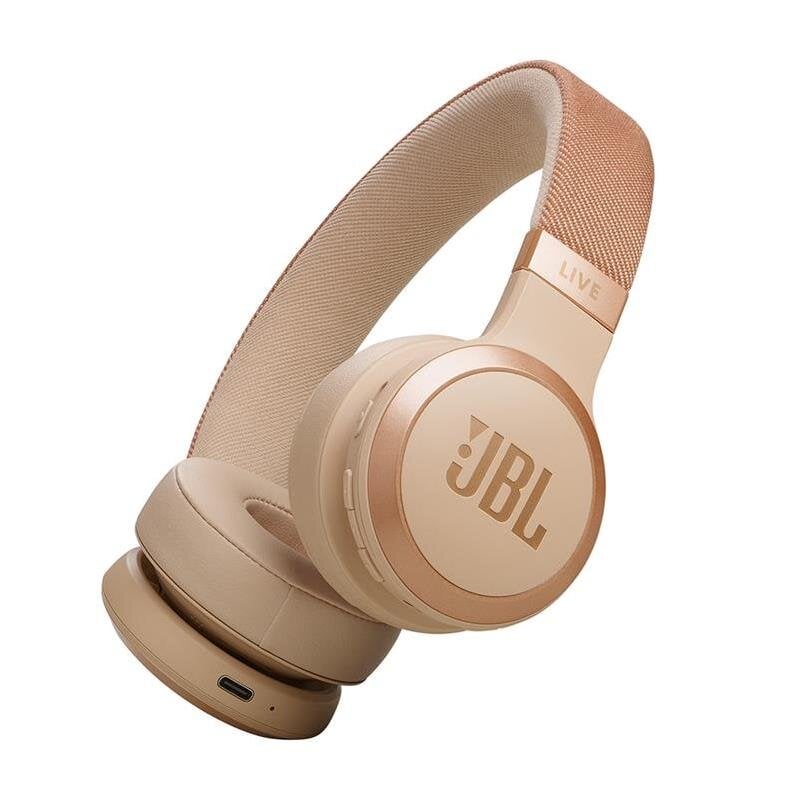 JBL Live 670NC, adaptive noise-cancelling, sand - Wireless on-ear headphones kaina ir informacija | Ausinės | pigu.lt