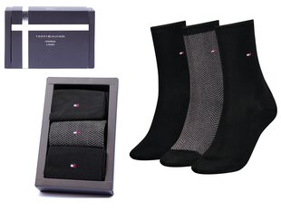 Носки TOMMY HILFIGER 3-Pack Black 701224920 002 цена и информация | Женские носки | pigu.lt