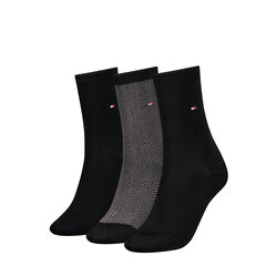 Носки TOMMY HILFIGER 3-Pack Black 701224920 002 цена и информация | Женские носки | pigu.lt