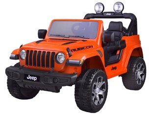Vaikiškas elektromobilis JEEP Wrangler Rubicon, oranžinis kaina ir informacija | Elektromobiliai vaikams | pigu.lt