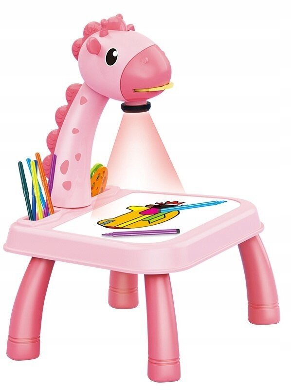 Vaikiškas projektorius Woopie Žirafa su piešimo lenta, rožinis цена и информация | Lavinamieji žaislai | pigu.lt
