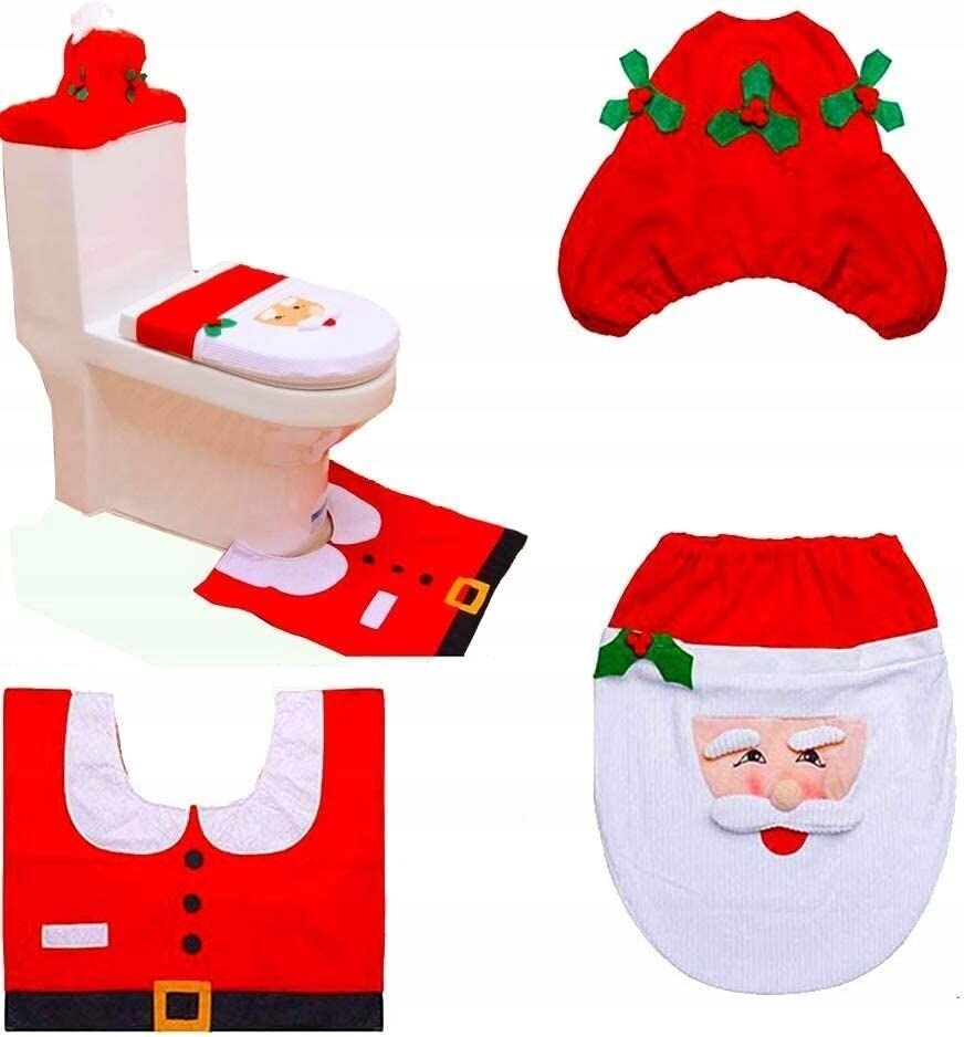 Dekoratyvinis kalėdinis vonios kambario užvalkalas kaina ir informacija | Kalėdinės dekoracijos | pigu.lt