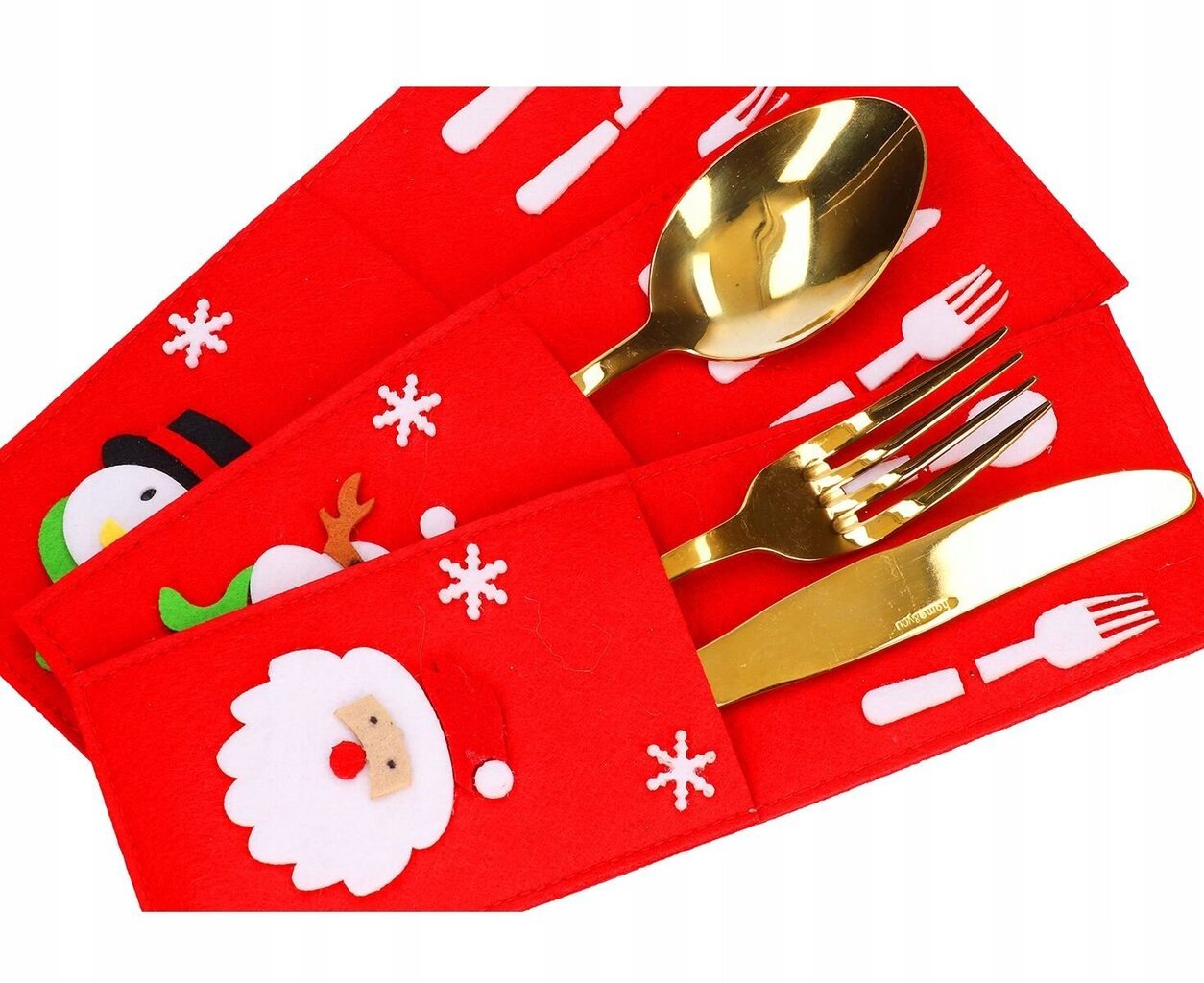 Kalėdinis stalo įrankių užvalkalas, 6 vnt. kaina ir informacija | Kalėdinės dekoracijos | pigu.lt