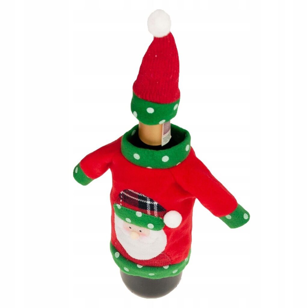 Kalėdinis butelio užvalkalas su kepure, 5 vnt. цена и информация | Kalėdinės dekoracijos | pigu.lt