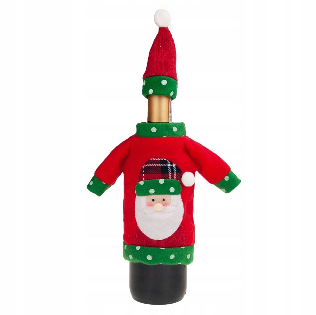 Kalėdinis butelio užvalkalas su kepure, 5 vnt. цена и информация | Kalėdinės dekoracijos | pigu.lt