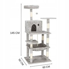 Kačių drąskyklė Springos PA1049, 145 cm, pilka kaina ir informacija | Draskyklės | pigu.lt