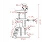 Kačių drąskyklė Springos PA1042, 136 cm, pilka kaina ir informacija | Draskyklės | pigu.lt