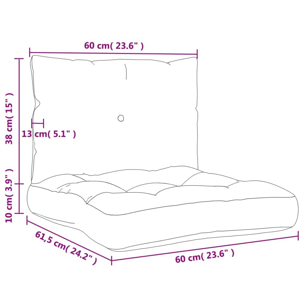 2-jų palečių pagalvėlių komplektas vidaXL, žalias цена и информация | Pagalvės, užvalkalai, apsaugos | pigu.lt