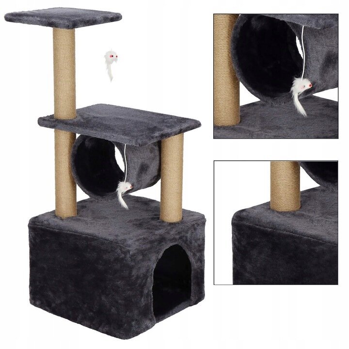 Kačių drąskyklė Springos PA1038, 62 cm, tamsiai pilka kaina ir informacija | Draskyklės | pigu.lt