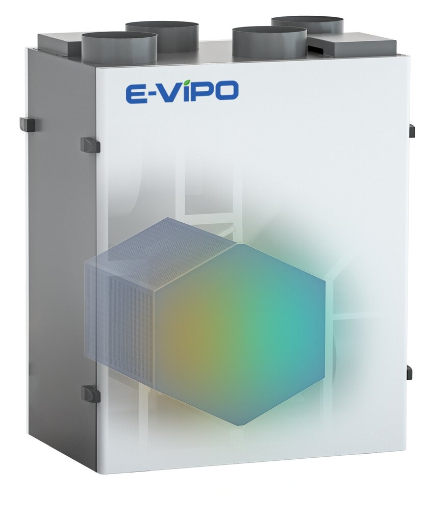 Šilumos atgavimo ventiliacijos įrenginys E-Vipo W Standard serija 300m3 kaina ir informacija | Oro reguliavimo įrangos priedai | pigu.lt