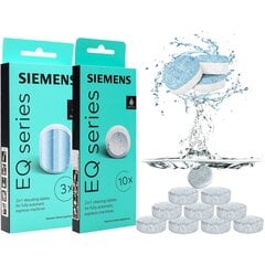 Siemens EqSeries Entkalker Набор оригинальных кофейных таблеток: TZ80001 2в1 + TZ80002 цена и информация | Аксессуары для кофейных аппаратов | pigu.lt