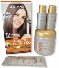 Plaukų tiesinimo rinkinys su keratinu Kativa, 1 vnt цена и информация | Средства для укладки волос | pigu.lt