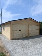 Medinis garažas Eurowood Garage Double, 6x6m kaina ir informacija | Sodo nameliai, malkinės, pastogės | pigu.lt