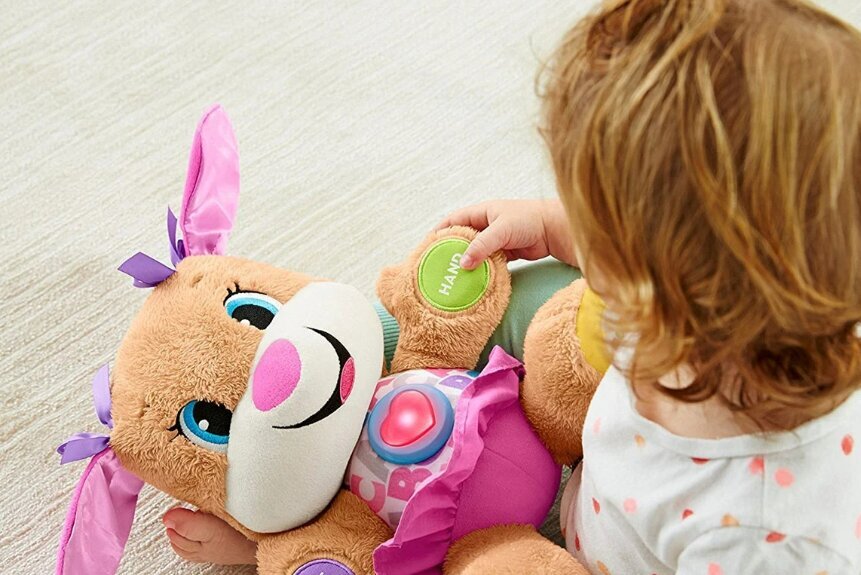 Interaktyvus šuniukas Fisher-Price ir pliušinė pagalvė Katė, 50 cm kaina ir informacija | Žaislai kūdikiams | pigu.lt