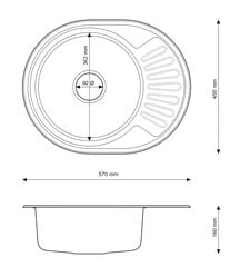 Plieninė kriauklė, Apulia57, dekoras kaina ir informacija | Virtuvinės plautuvės | pigu.lt