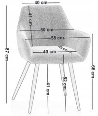Valgomojo stalo kėdės Teddy, smėlio spalvos цена и информация | Стулья для кухни и столовой | pigu.lt