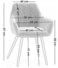 Valgomojo kėdė Teddy, smėlio spalvos kaina ir informacija | Virtuvės ir valgomojo kėdės | pigu.lt
