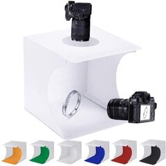 Складной фотобокс с двумя светодиодными лентами, 6 цветами фона и сумкой для транспортировки, Electronics LM-003 цена и информация | Осветительное оборудование для фотосъемки | pigu.lt