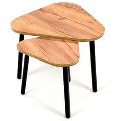 Kavos staliukų komplektas Lehmann Loft Table2, 56x54x42 cm, rudas цена и информация | Журнальные столики | pigu.lt