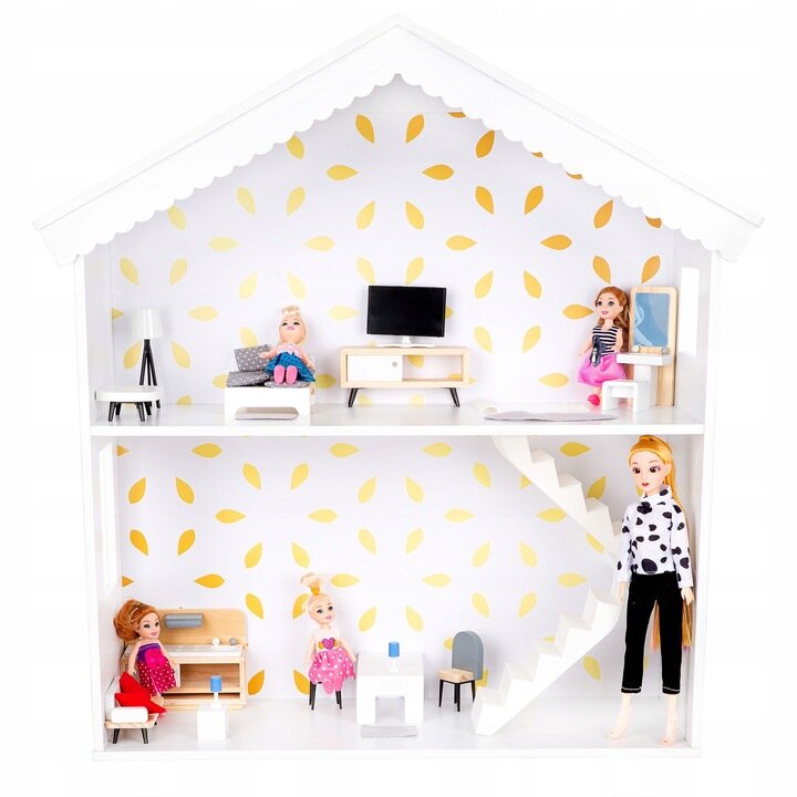 Lėlių namelis Kinderplay, 100 cm baltas kaina ir informacija | Žaislai mergaitėms | pigu.lt