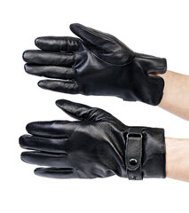 Кожаные мужские перчатки S02, черные цена и информация | Мужские шарфы, шапки, перчатки | pigu.lt