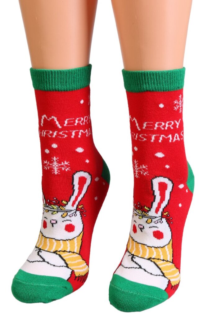 Kalėdinės kojinės moterims Sokisahtel, raudonos kaina ir informacija | Moteriškos kojinės | pigu.lt