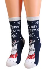 Kalėdinės kojinės moterims Sokisahtel, mėlynos kaina ir informacija | Moteriškos kojinės | pigu.lt