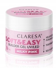 Nagų priauginimo gelis Claresa Soft & Easy Builder Milky Pink, 45 g цена и информация | Лаки, укрепители для ногтей | pigu.lt